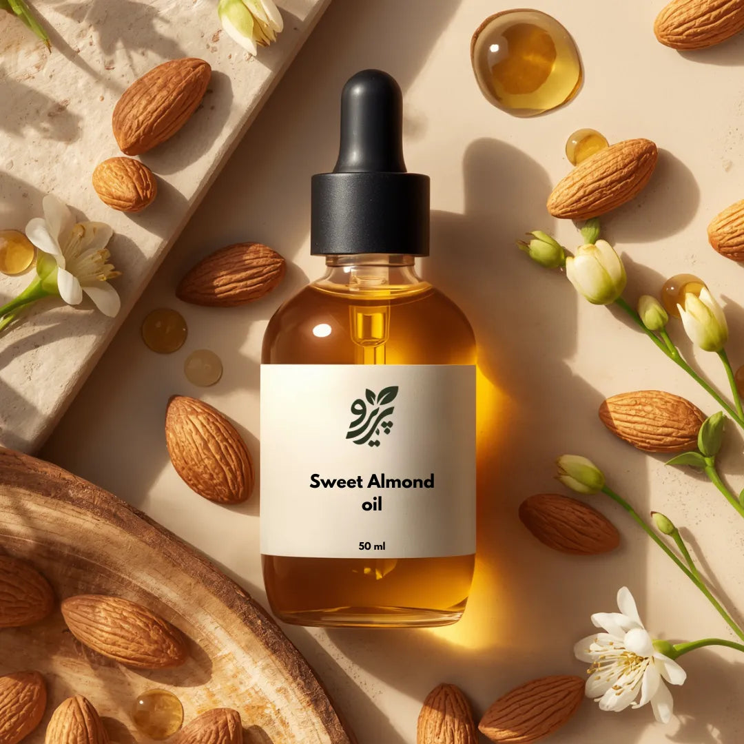 Pareero Organic Sweet Almond Oil made from pure cold-pressed almonds for hair skin and body care