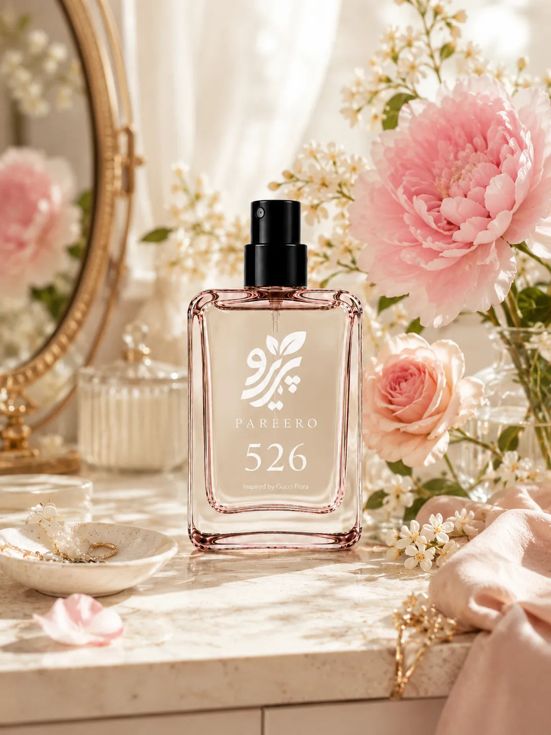 526 Inspired by Gucci Flora perfume by Pareero, a long-lasting floral fragrance for women featuring peony, rose, citrus, and warm sandalwood notes.
