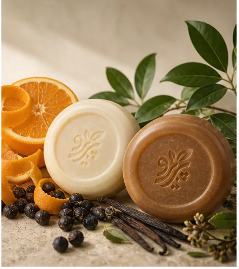 Perfumed soap with citrus and scent ingredients